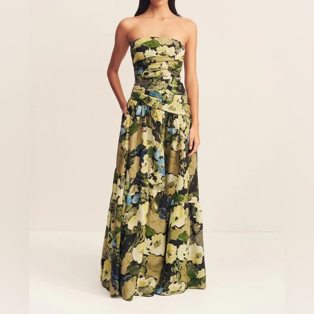Shona Joy Weyes Strapless Tiered Maxi Dress Size 10